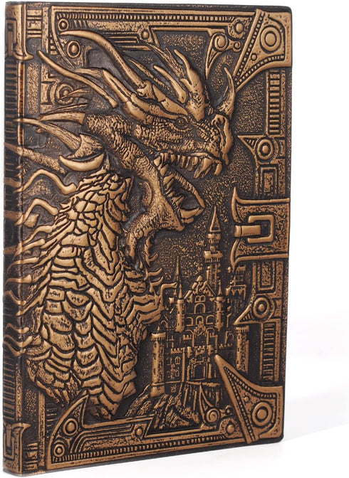 DND Journal 3D Vintage Dragon Embossed Leather Cover Fantasy Personal Planner - 192 Pages A5 Notebook Great Daily Campaign Sketchbook for GM & Pla...