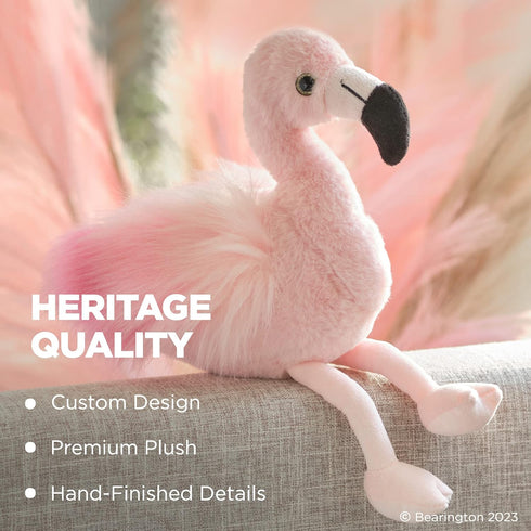 Bearington Flamingo Stuffed Animal: Pink Plush Faux-Fur, Premium Fill, Feathery Tufted Tail, Realistic Details; Perfect Birthday for Bird Fans and...