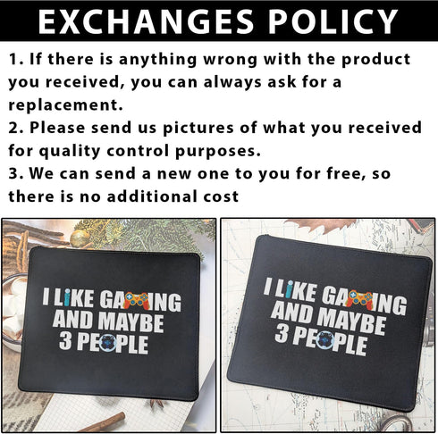Men I Like Gaming and Maybe 3 People Mouse Pad Funny Video Gamer Gift Cool Gaming Mouse Mat 9.5 inch - Gift for Teen Boys Game Mousepad...