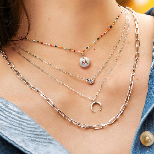 Kyutong 5 Meters Stainless Steel Jewelry Making Chain Roll Silver Necklace Chains Spool Paperclip Link Bulk Chains for DIY Craft Bracelet Ankle Fi...
