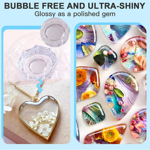 UV Resin, 2 PCS Upgrade Ultraviolet Epoxy Resin Crystal Clear Hard Glue Solar Cure Sunlight Activated Resin for Handmade Jewelry, DIY Craft Decora...