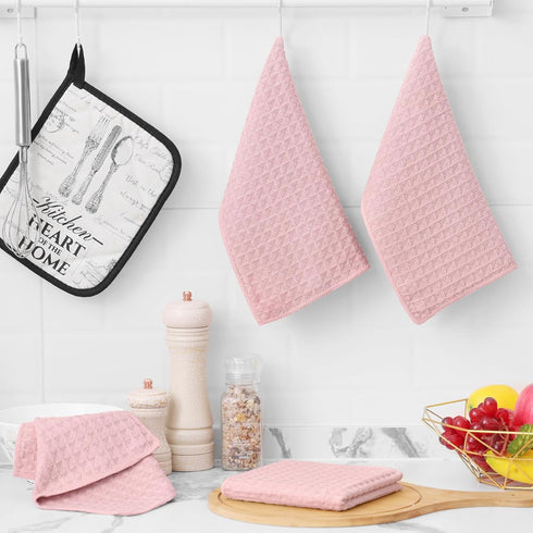 Homaxy Premium Microfiber Waffle Weave Kitchen Dish Cloths, 12 x 12 Inch Ultra Absorbent and Solid Color Dish Towels for Kitchen Fast Drying Dishc...