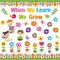 When We Learn We Grow Bulletin Cutouts Classroom Floral Bulletin Board Decor with Borders for Flower Themed Party School Window Home Supplies, 66 ...