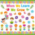 When We Learn We Grow Bulletin Cutouts Classroom Floral Bulletin Board Decor with Borders for Flower Themed Party School Window Home Supplies, 66 ...