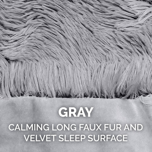 Furhaven Waterproof Throw Blanket for Dogs & Indoor Cats, Washable - Shaggy Plush Calming Long Faux Fur & Velvet Dog Blanket - Gray, Small...