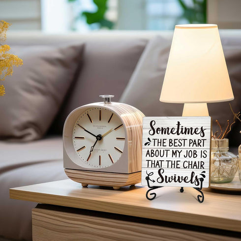 Funny Office Desk Decor Sign, Motivational Wooden Sign With Stand, Sometimes The Best Part About My Job Is That The Chair Sign For Home Office She...