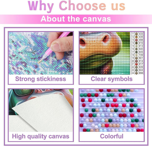 Diamond Painting Kits for Adults,5D DIY Full Round Drill Diamond Art Peculiar Hippo Diamond Painting by Numbers Kits Crafts for Family Relaxation ...