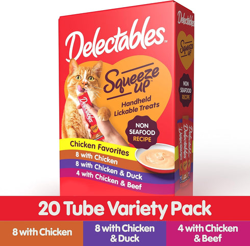Delectables Squeeze Up Non-Seafood Variety Pack Lickable Cat Treat, 20 Count (Pack of 1)...