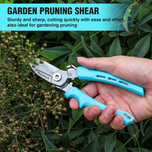 DURATECH 7 Inch Heavy Duty Scissors All Purpose, Industrial Scissors, Pruning Shears for Gardening with Serrated Blades, Built-in Spring, Lock Des...