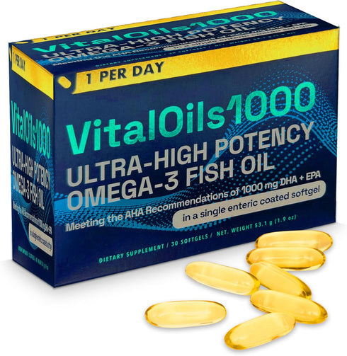 Omega 3 Fish Oil - Premium Burpless Fish Oil Supplement, Ultra Strength DHA & EPA with Omega 3, Natural Fish Oil Capsules (1 Month Supply)...