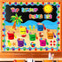 57 Pcs Summer Bulletin Board Decorations Set Our Summer Bucket List Classroom Decor Hawaii Sun Beach Bucket Paper Cutouts with Borders for Home Sc...