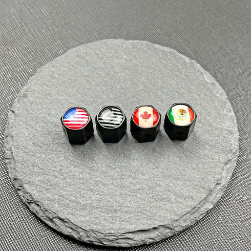 Anti Theft Tire Valve Stem Caps for Cars Trucks Motorcycles SUVs and Bikes | Tire Valve Caps | Tire Caps | Tapones para Llantas de Carro (MEX Blac...