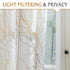 FMFUNCTEX White Sheer Front Door Curtains for Glass 40 Inches Long Yellow Grey Print Branch Tree Half French Panel Semi-Sheer 50 Inches Wide 1 Pan...