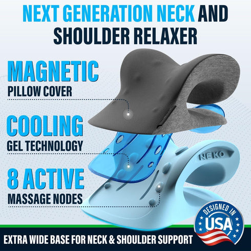 NEKO Neck Stretcher, Neck Traction device, Cooling Gel, Cervical Traction Device for Neck Pain Relief, Neck Support for Neck Pain, Neck Pillows fo...