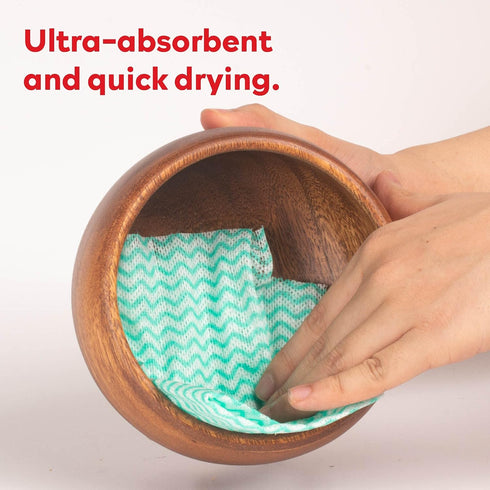 XFasten Disposable Kitchen Towels, 11.8 inches x 7.87 inches, Set of 3 (Red, Green, Blue 150 Total Sheets) Washable and Reusable Cleaning Cloths |...