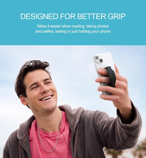 SURITCH Phone Grip Strap Finger Loop Holder for Back of Phone, 2-in-1 Soft Silicone Gripper Kickstand for iPhone Samsung and Most Cell Phone Cases...