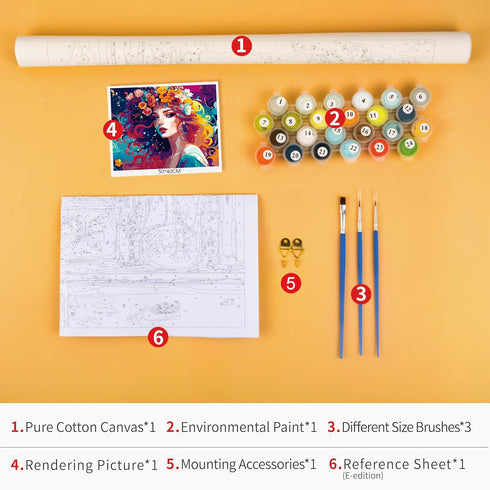 DIY Paint by Number Girl Paint by Numbers for Adults Beautiful Women Flowers Adult Paint by Numbers Kits on Canvas Abstract Style Paint by Numbers...