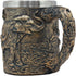 Ebros Animal Totem Spirit Safari Elephant And Calf Family Mug Textured With Rustic Textured Tree Bark Design In Painted Bronze Finish 12oz Drink B...