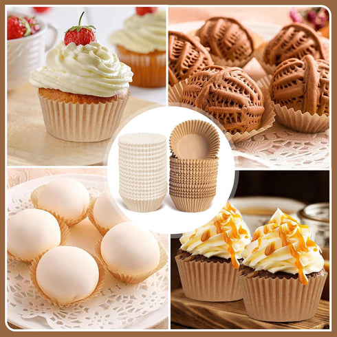 500pcs Standard white cupcake liners for baking,food grade cupcake wrappers,non-stick, greaseproof parchment muffin liners,by Bake Choice (500PCS ...