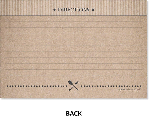 50 Farmhouse Rustic Recipe Cards 4x6, Double Sided Kraft Design Cards...