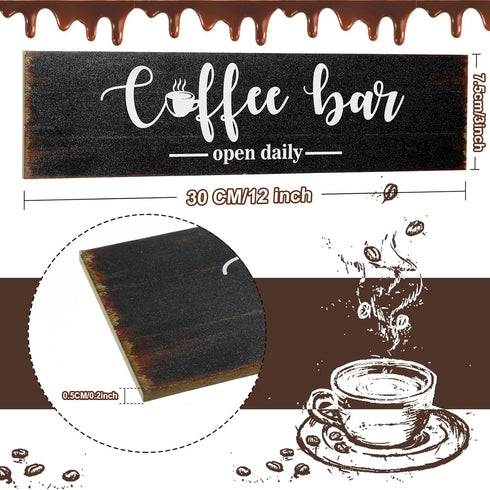 Coffee Bar Sign Wood Coffee Station Decor Rustic Small Wall Art Farmhouse Coffee Wall Decor Wooden Coffee Bar Accessories Wall Hanging Plaque for ...