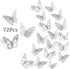 3D Butterfly Wall Stickers, 72Pcs 3 Sizes 3 Styles, Removable Metallic Wall Decals Fridge Sticker Room Mural Decoration for Kids Bedroom Nursery C...