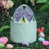 Easter Bunny Basket Seersucker Egg Bags for Kids,Personalized Candy Egg Basket Rabbit Print Buckets with Fluffy Tail Gifts Bags for Easter?Seersuc...