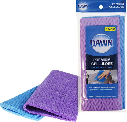 Dawn 233672 Cellulose Sponge Cloth, 2 Piece, Blue, Purple...