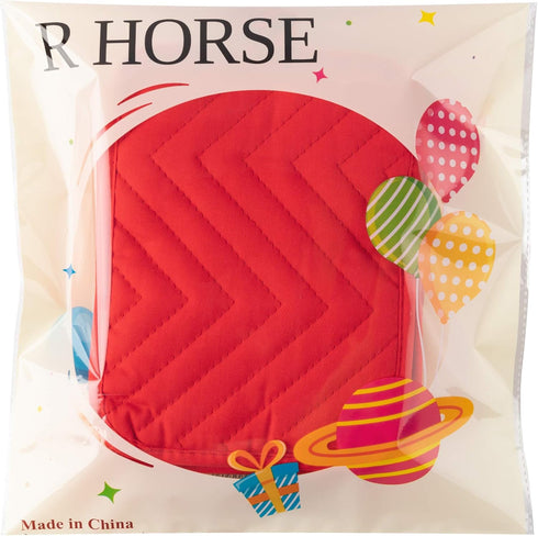 R HORSE 6Pcs Christmas Red Pot Holders with Pocket for Kitchen Cotton Pocket Pot Holder Set Heat Resistant Potholder Terry Coaster Oven Mitts Hot ...