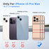 Phone Case for Apple iPhone 15 Pro Max, Fashion Leather Designer Phone Case, Soft TPU Drop Protection Shockproof Protective Phone Holder Women (fo...