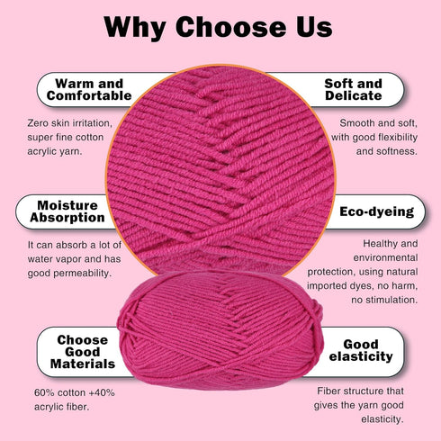 2 Pcs 100g Cotton Acrylic Yarn for Crocheting,Soft and Fluffy Crochet Yarn for Knitting and Crafts?4 ply Warm Yarn for DIY Slippers Cushions Dolls...