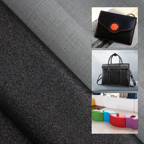 Black 11.8X 53 Inch (30 x 135 cm) Sparkly Superfine Glitter Leather Rolls Shiny Faux Fabric Canvas Perfect for Craft DIY Handmade Projects Patchwo...