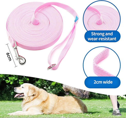 BAAPET 15 ft 20 ft 30 ft 50 ft 100 ft Long Dog Training Leash for Dog Training, Play, Camping, or Backyard Lead with Training Clickers for Small, ...