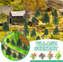 55 Pcs Miniature Colorful Flower Cluster Mini Model Trees Artificial Grass Mat Squares Set 36 Flower Tufts 15 Mixed Train Diorama Trees 4 Garden C...