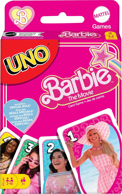 Mattel Games UNO Barbie The Movie Card Game for Kids & Adults Featuring Characters from The Movie & Special Rule, 2 to 10 Players...