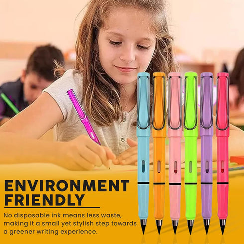 ALLWAYUP 6pcs Inkless Everlasting Magic Pencil with Eraser, Never Sharpen Pencil, Unbreakable Infinity Forever Pencil, Eraseable Writing Pencil, R...