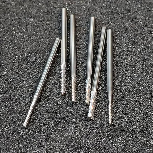 ?????? ???? 6 Pcs Cylinder Shape Aluminum Cutting Burr - 3/32'' Shank Miniature Carving File Tungsten Carbide Burr for Rotary Tools...