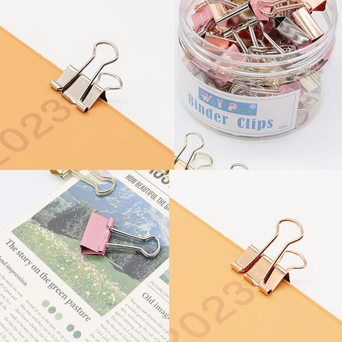 Multicolor Binder Clips, Small Binder Clips, 60Pack, 0.75 in, Small Clips, Paper Binder Clips, Binder Clips Small Size,Small Paper Clips, Office C...