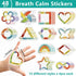 ZOiiWA 48 Pcs Breath Calm Anxiety Sensory Stickers Reusable Textured Tactile Rough Calming Stickers Adhesive Sensory Strips for School Office Clas...