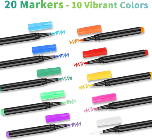 20 Liquid Chalk Markers for Acrylic Fridge Calendar Clear Glass Dry Erase Board Refrigerator White Board Mirror Window Wet Erase Markers Ultra Fin...