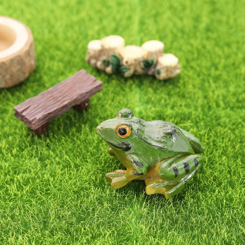 SING F LTD 2pcs Resin Frog Statue Animal Sculpture Indoor Outdoor Decor for Garden Patio Yard Micro Fairy Garden Ornaments and Flower Pots...