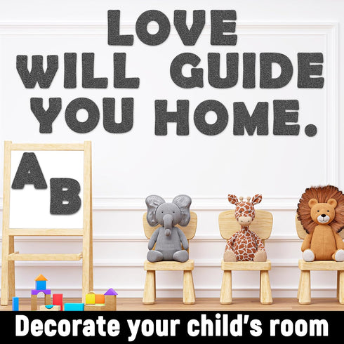 150 PCS Large 7" Font Letters and Punctuation Set Glitter Black Classroom Alphabet Cutout for Bulletin Board Display Home School A Great Helper to...