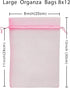 50pcs Large Organza Bags 8X12 inch Pink Mesh Bags Drawstring Jewelry Gift Bag for Baby Shower Birthday Wedding Party Favor Goodie Candy Bags (Pink...