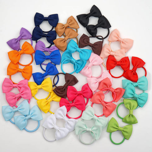 CÉLLOT Toddler Hair Accessories - 40pcs 2.75" Elastics Rubber Ribbon Bands, Bows for Baby Girls, Kids & Children...