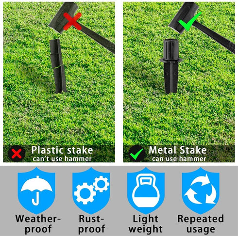 Metal Stakes Solar Lights Replacement Spike, 6 Pack Outdoor Ground Stake for Garden Lights Landscape Yard Pathway Patio Lamps Pole, 0.78 x 5.3 INC...