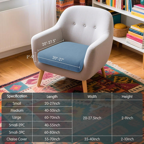 Hokway Stretch Couch Cushion Slipcovers Reversible Cushion Protector Slipcovers Sofa Cushion Protector Covers(Denim Blue, Small)...