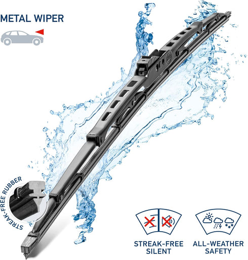 Hella OE Quality 20 Inch All Seasons Streak-Free Rubber Standard Wiper Blade (Single Blade) fit select BMW Chevrolet Chrysler Dodge Ford Jeep Rena...