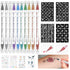 Temporary Tattoo Markers for Skin, 10 Pens Make Bold and Fine Lines,95 Tattoo Stencil Papers, 103 Tattoos Stickers, for Kids and Adults...
