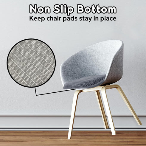Grey Kitchen Chairs Cushions Non Slip Foam Office Seat Cushions Washable Soft Thick Pads Large Wooden Metal Tapered Dining Chair Cushions,17" x 16...