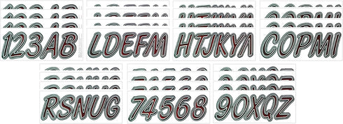 Hardline Products Series 400 Factory Matched 3-Inch Boat & PWC Registration Number Kit - Burgundy/Black - RUBKG400...